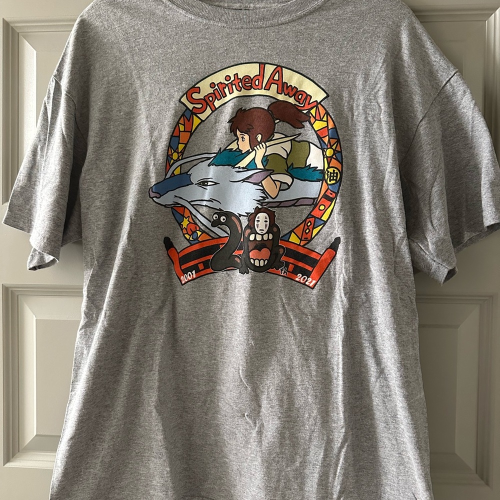 Studio Ghibli Gray Spirited Away Graphic T-Shirt 20th anniversary